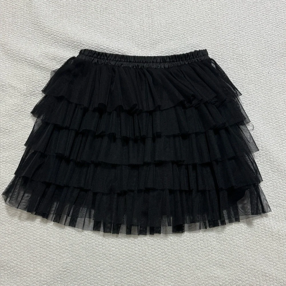 Zara Girls Casual Collection Size 13/14 Black Layered Tulle Skirt